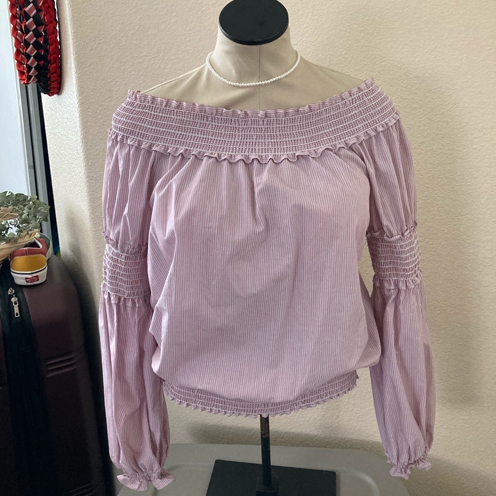 Max studio Striped cotton blouse